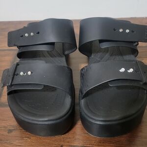 CROCS Black Platform Sandals